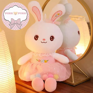 عروسک خرگوشی صورتی پوم پوم 40 سانتی متر Pom Pom Rabbit Doll -اسباب بازی